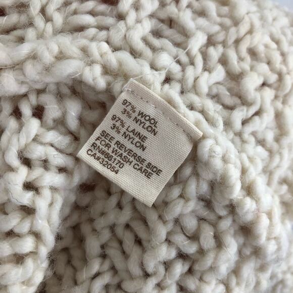 FREE PEOPLE RARE! Handmade Fisherman’s Wool Cardigan Sweater Duster Cream XS - Picture 4 of 9